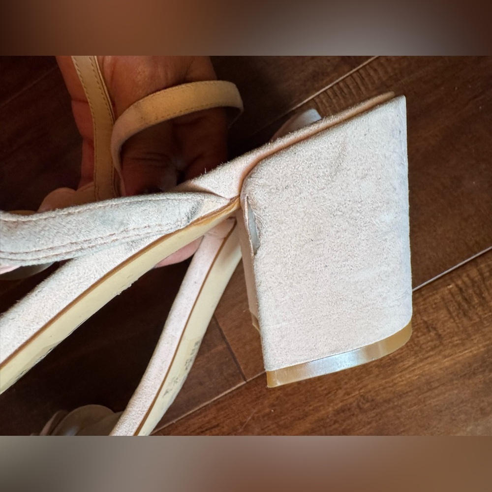 Stuart Weitzman Light Pink Suede Dancer Twistie Sandals  Heels sz 12 - Picture 8 of 10